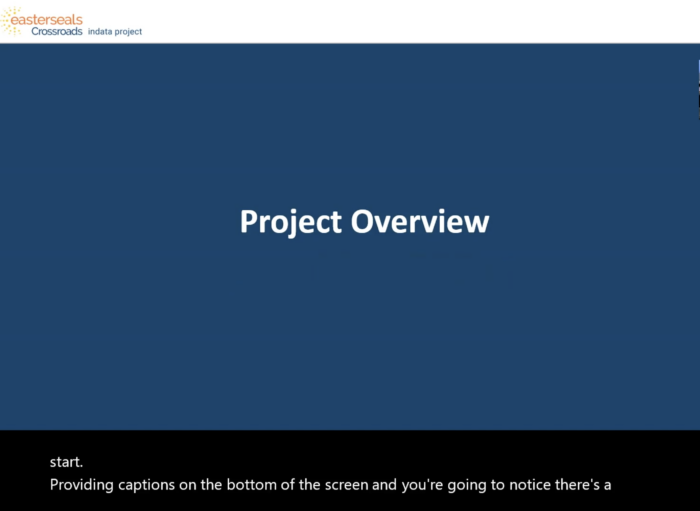 Screenshot of built-i captions in presentation